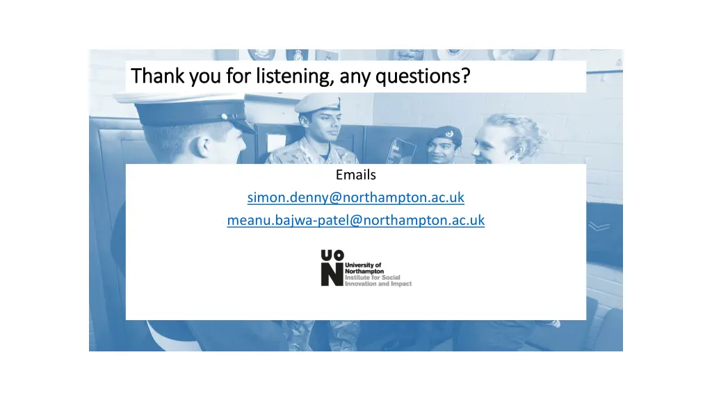 thank you for listening any questions thank