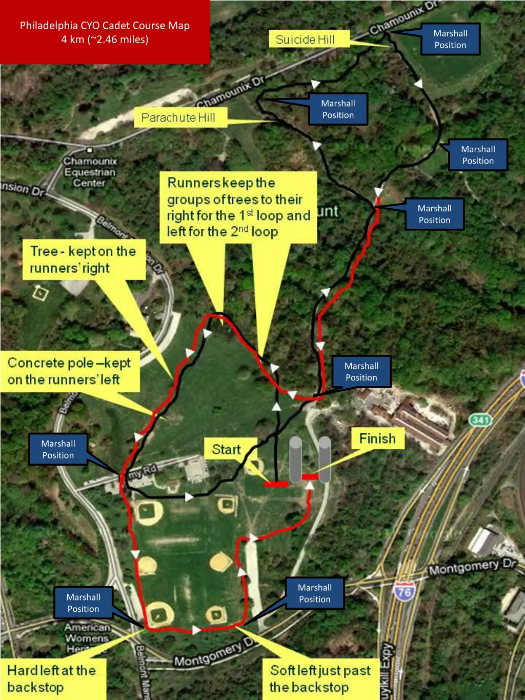 philadelphia cyo cadet course map 4 km 2 46 miles