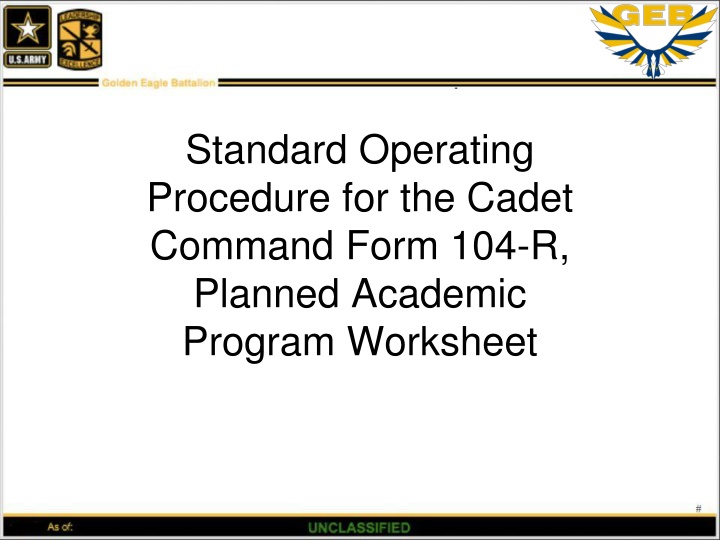 standard operating procedure for the cadet
