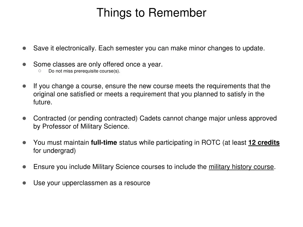 things to remember