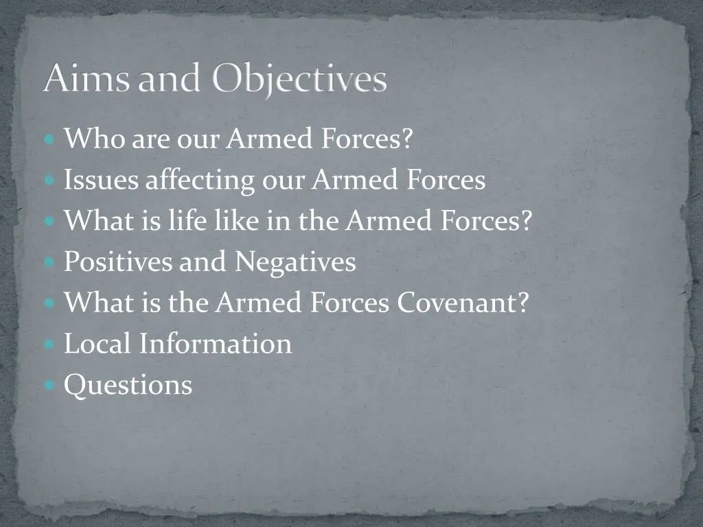 aims and objectives
