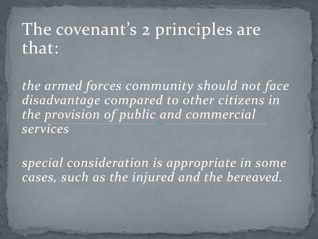 the covenant s 2 principles are that