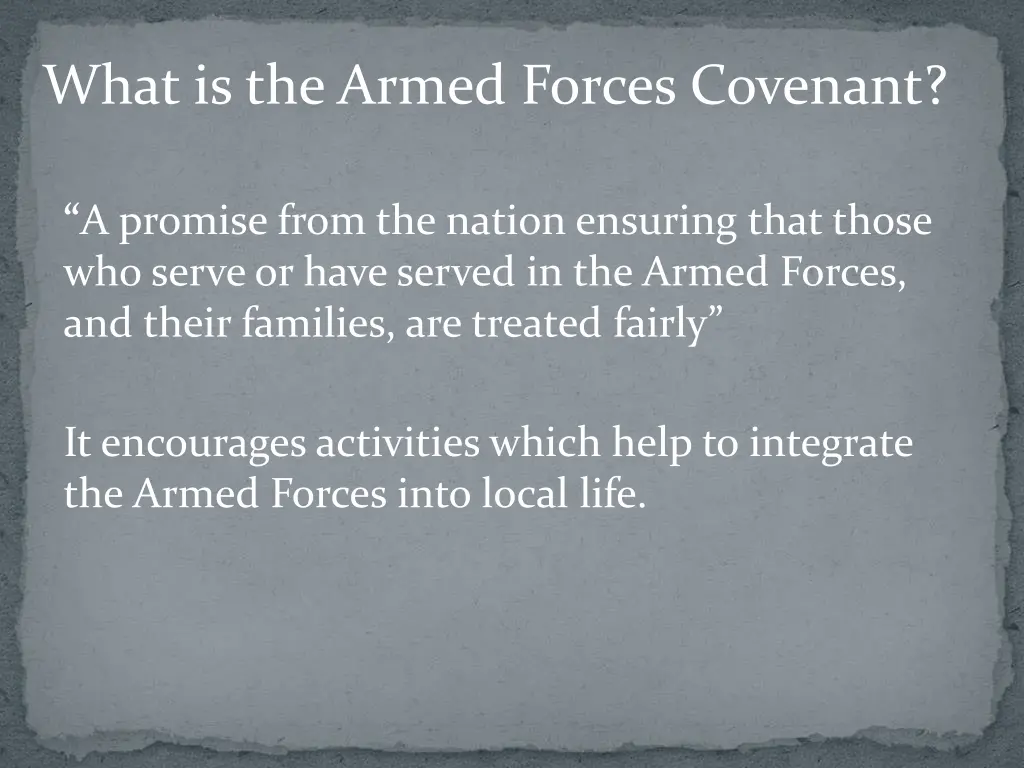 what is the armed forces covenant