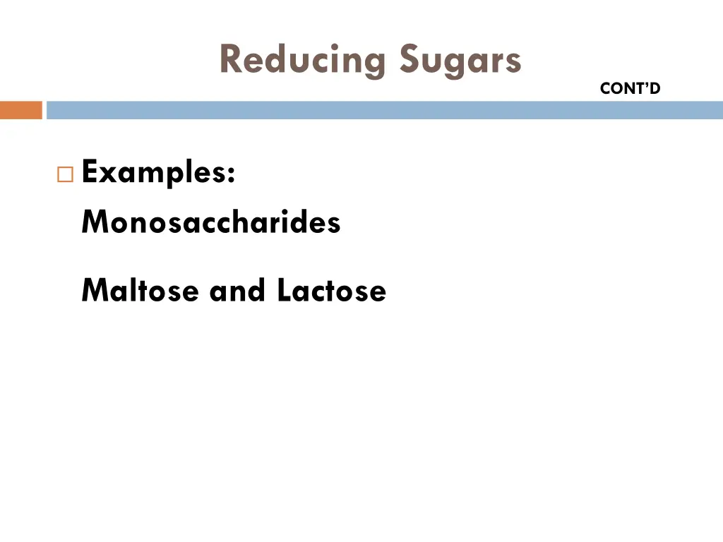 reducing sugars 1