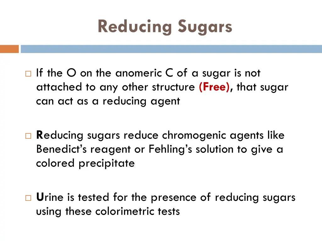 reducing sugars