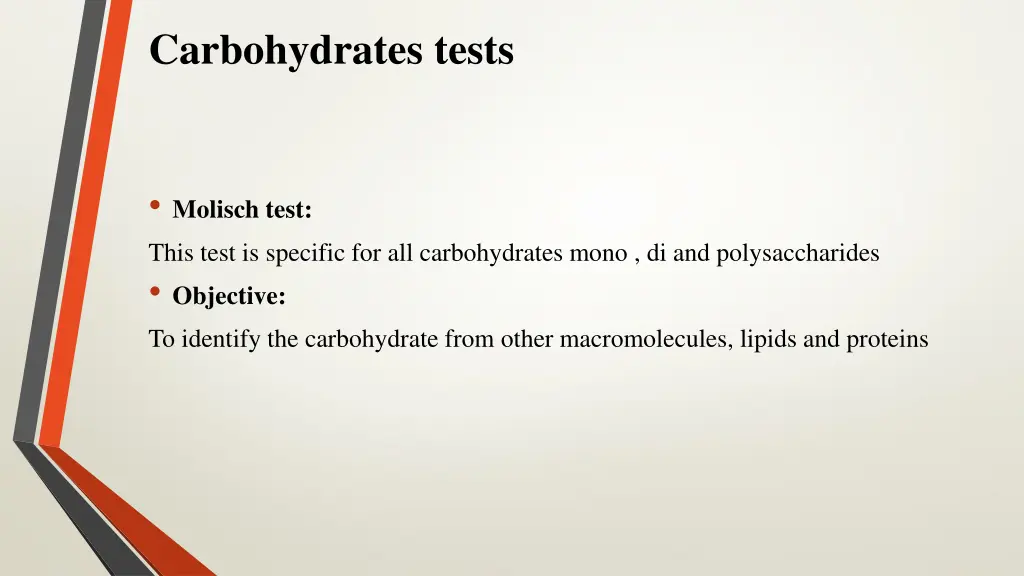 carbohydrates tests 1
