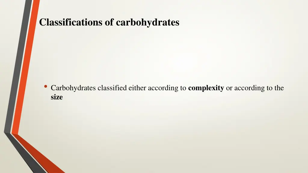 classifications of carbohydrates