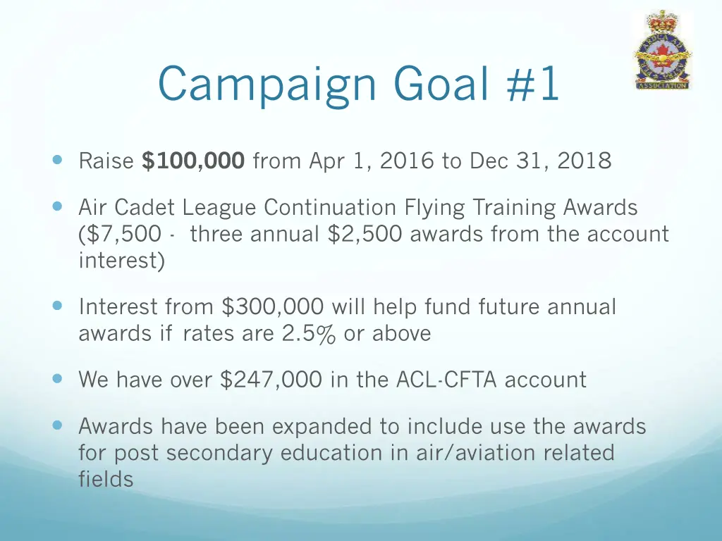 campaign goal 1