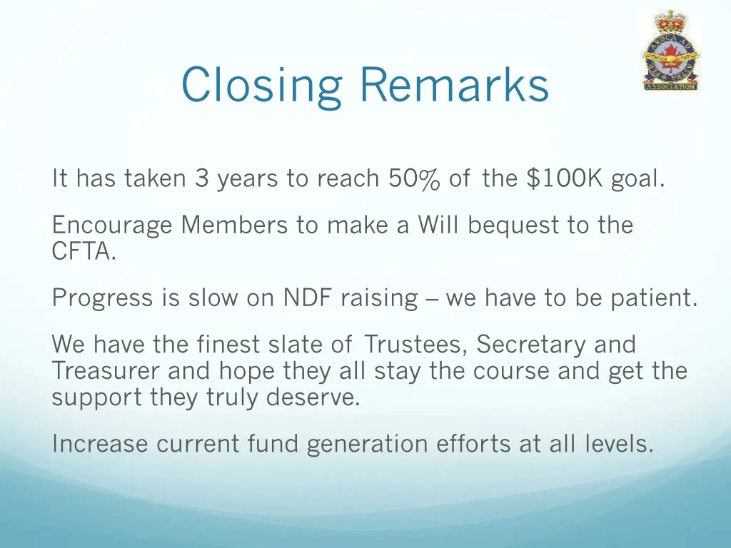 closing remarks