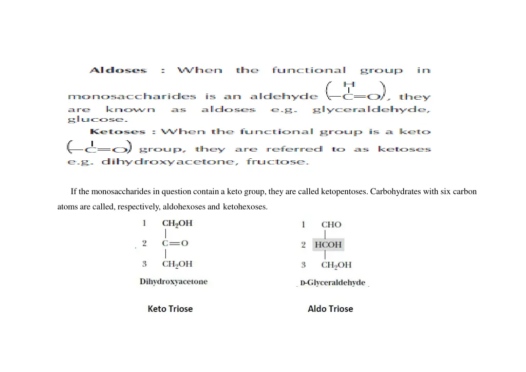 if the monosaccharides in question contain a keto