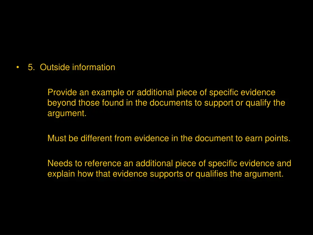 5 outside information