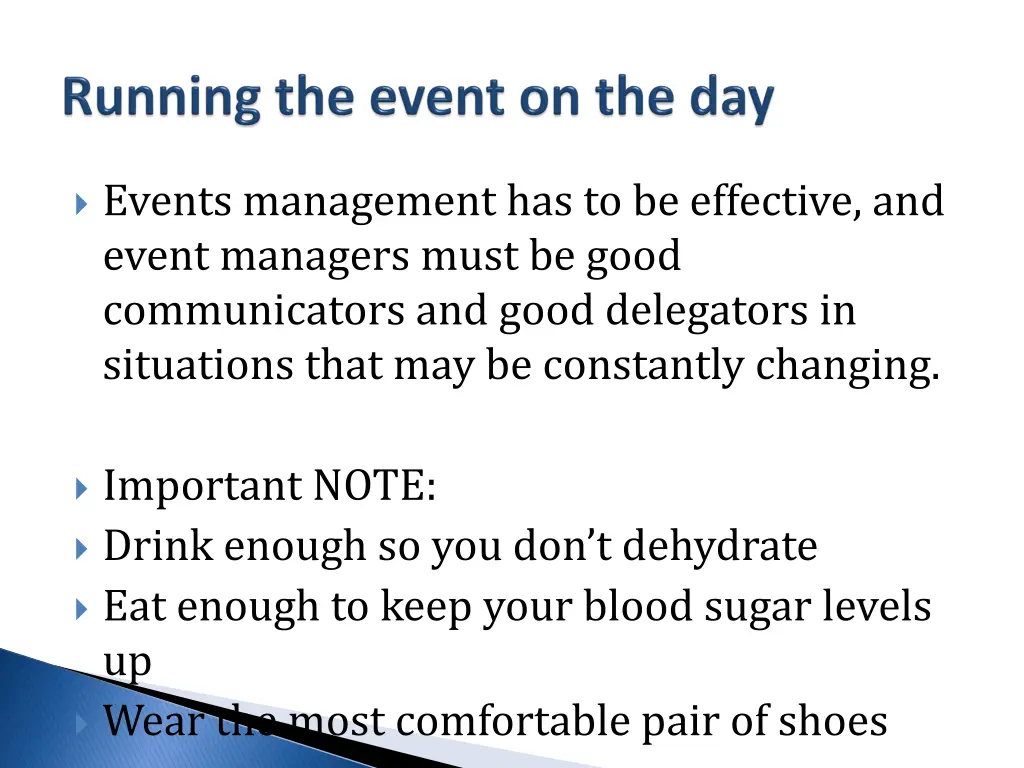 events management has to be effective and event