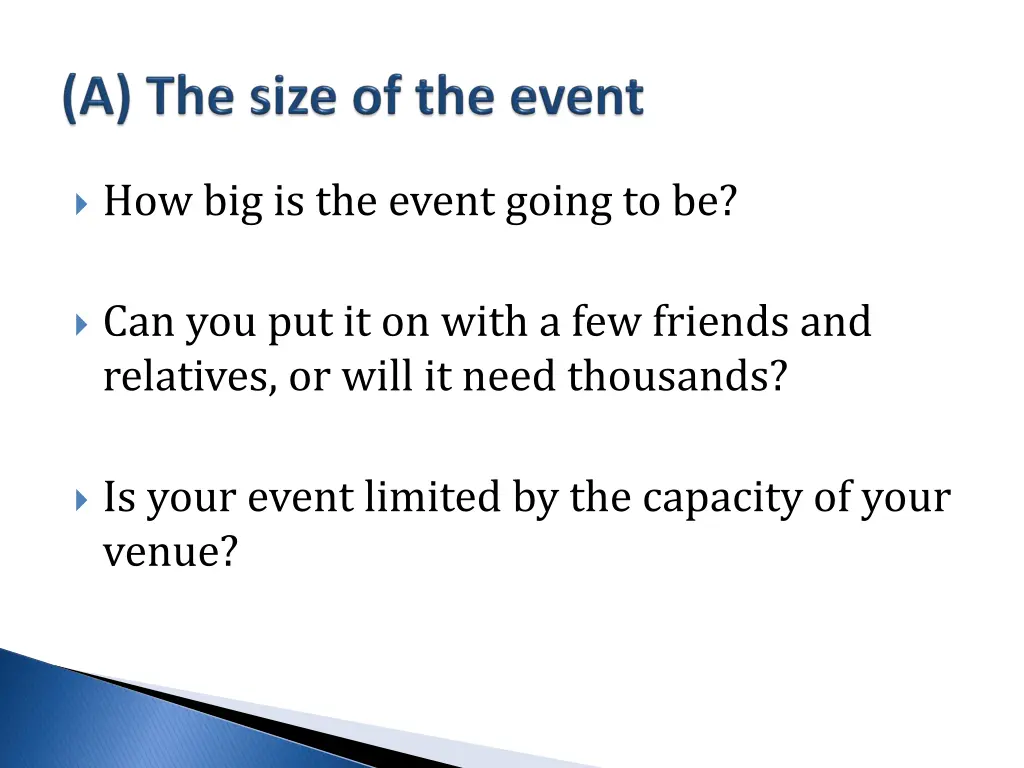 how big is the event going to be