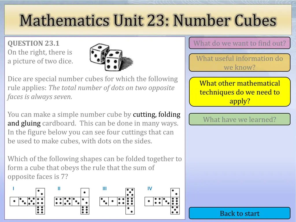 mathematics unit 23 number cubes 3