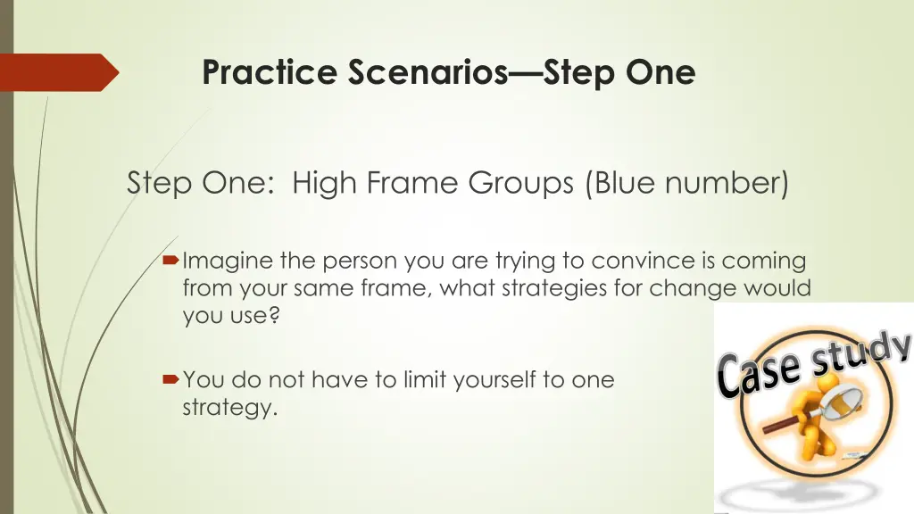 practice scenarios step one