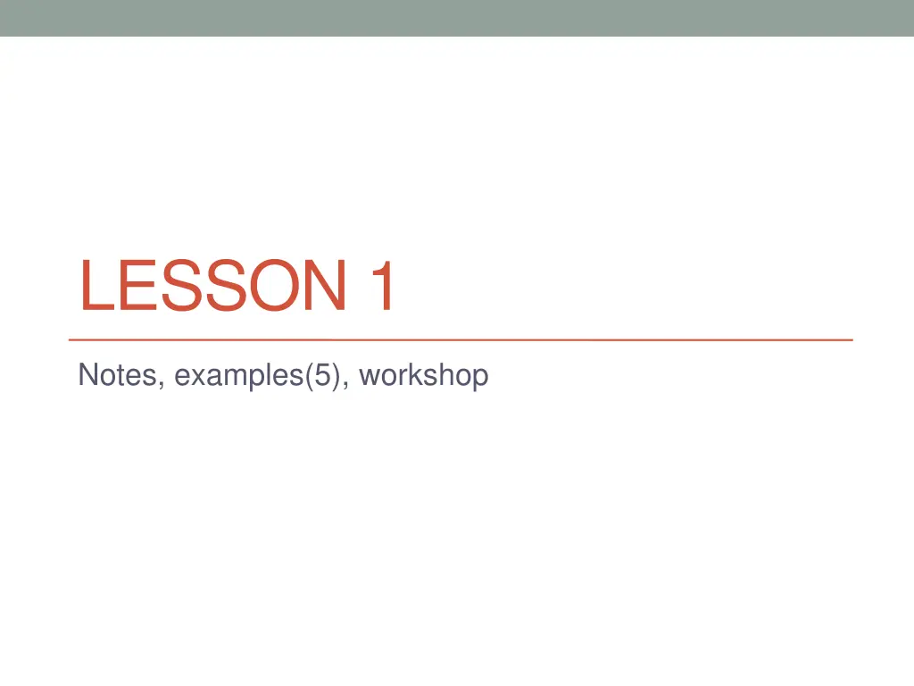 lesson 1