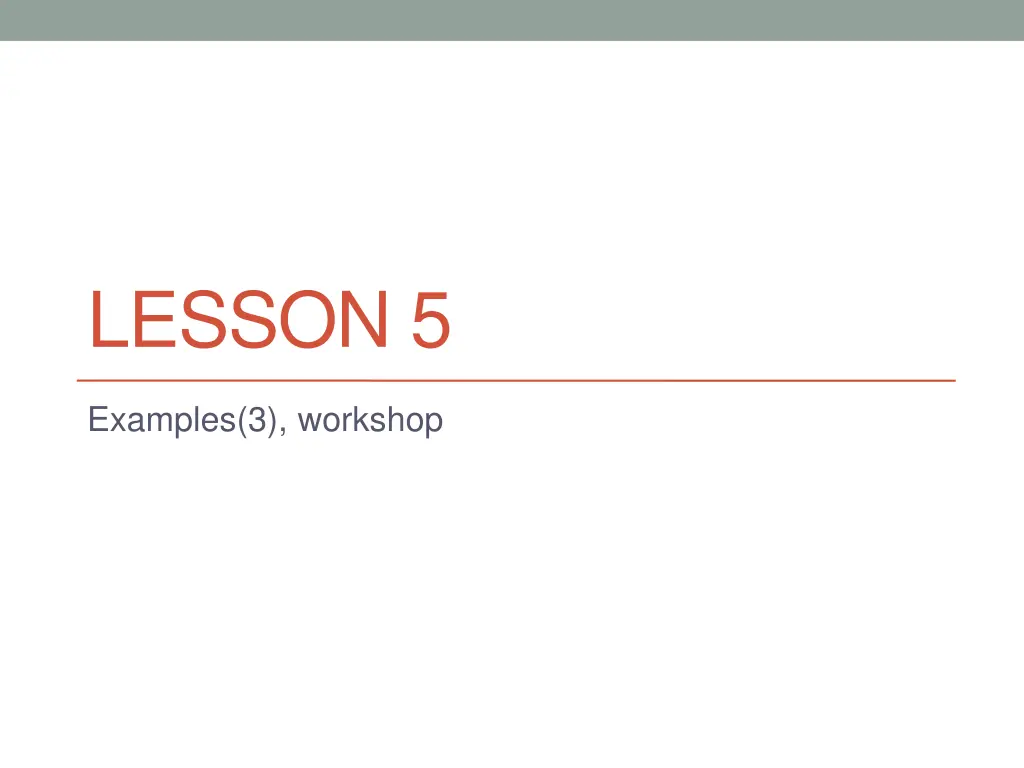 lesson 5