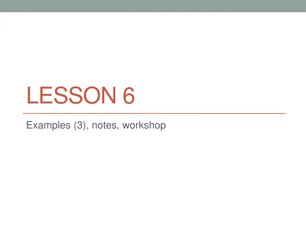 lesson 6