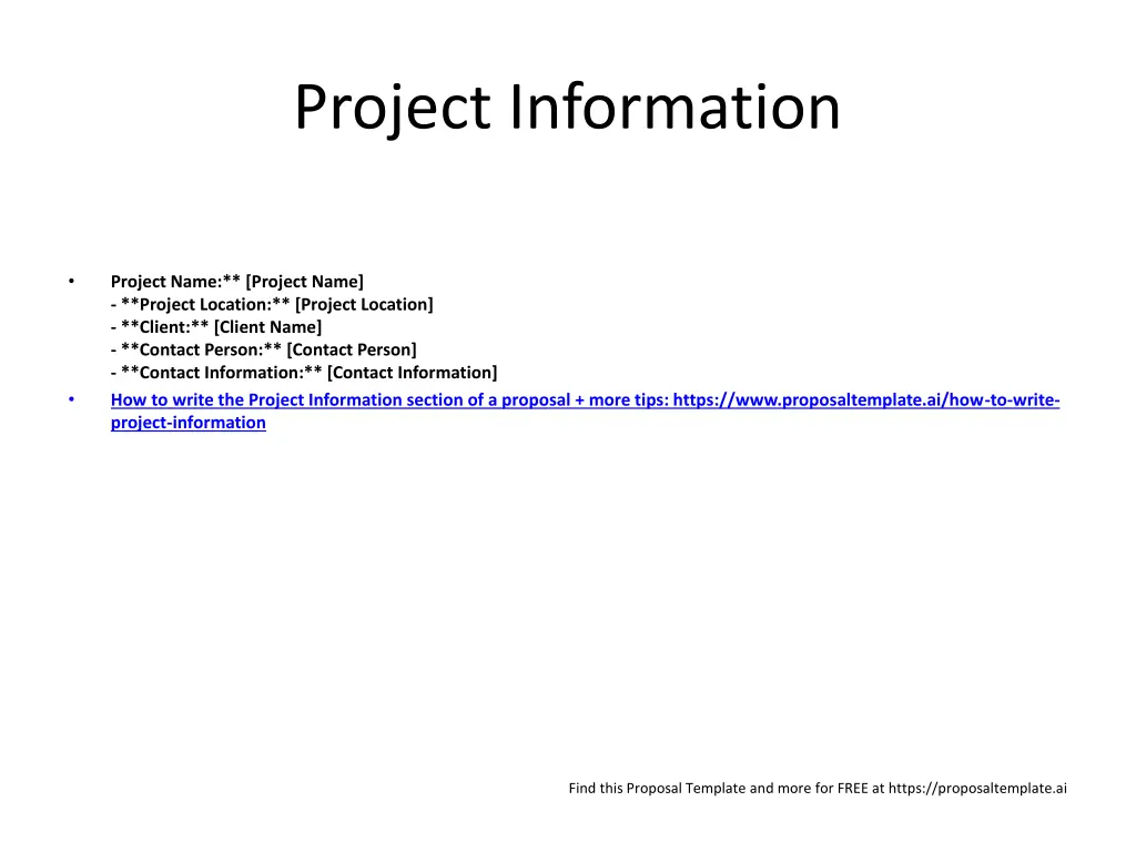 project information