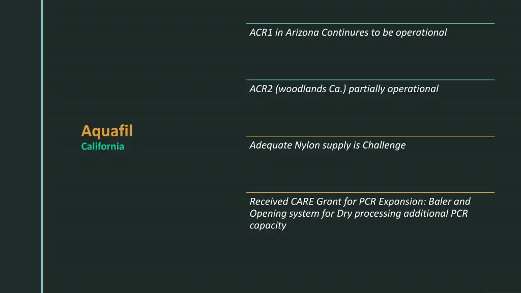 acr1 in arizona continures to be operational