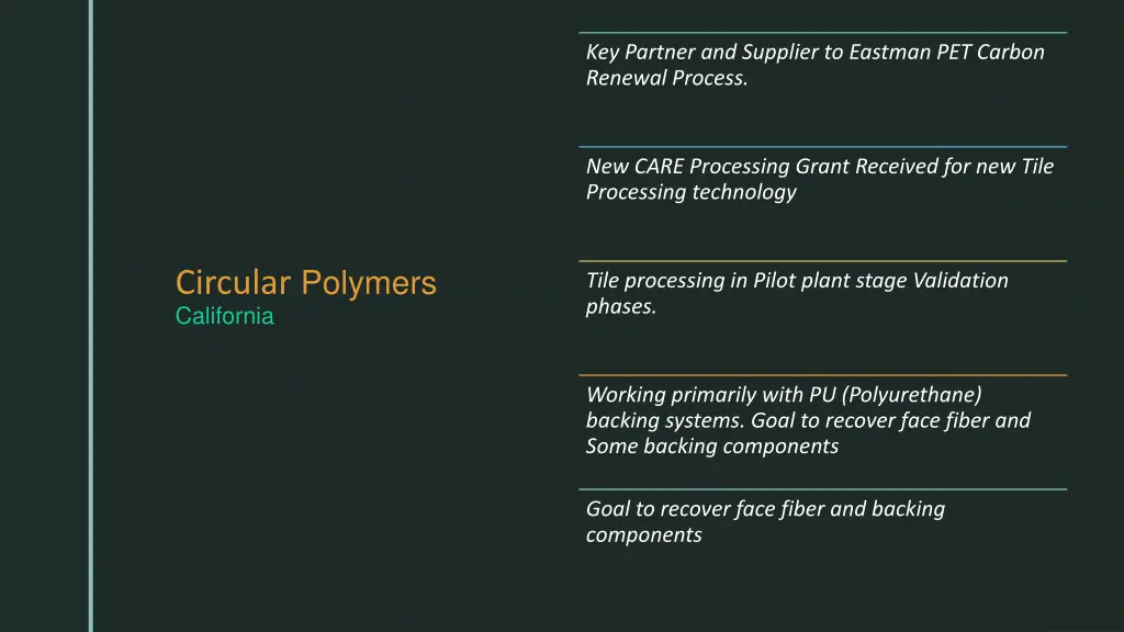key partner and supplier to eastman pet carbon