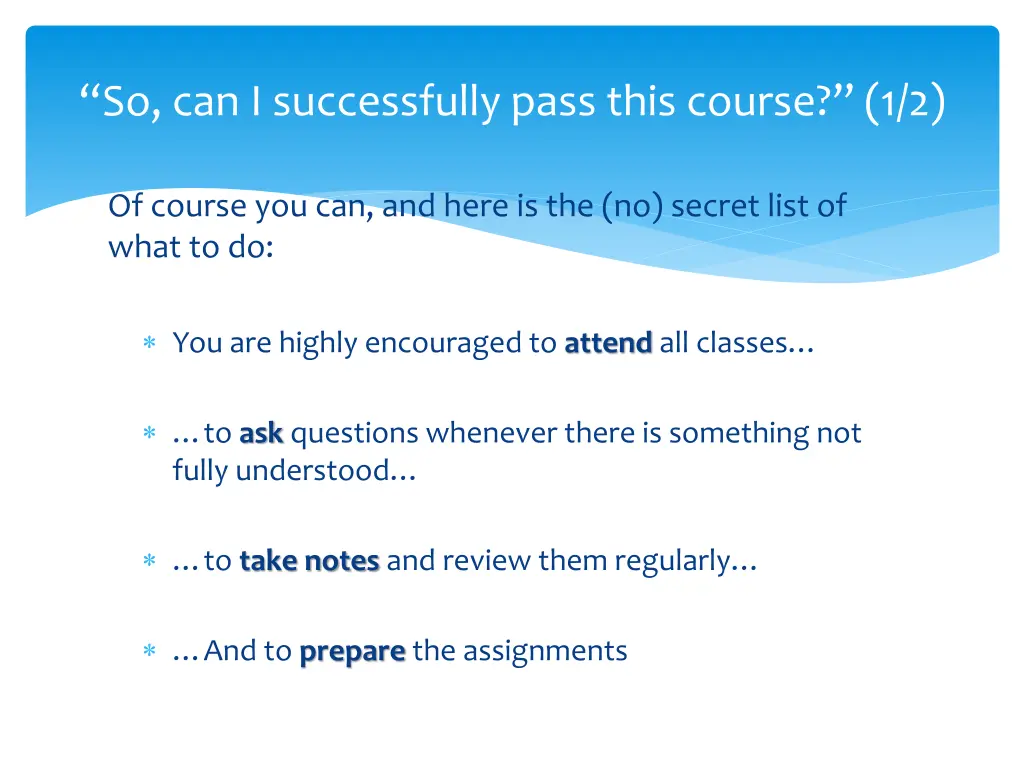 so can i successfully pass this course 1 2
