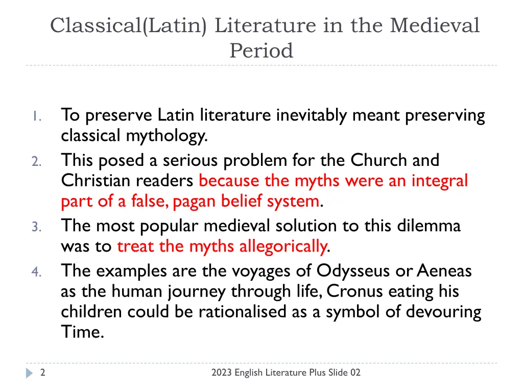 classical latin literature in the medieval period