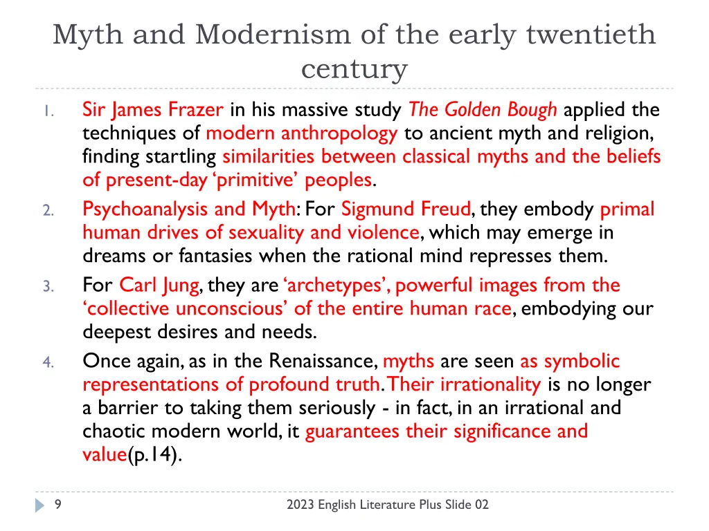 myth and modernism of the early twentieth century