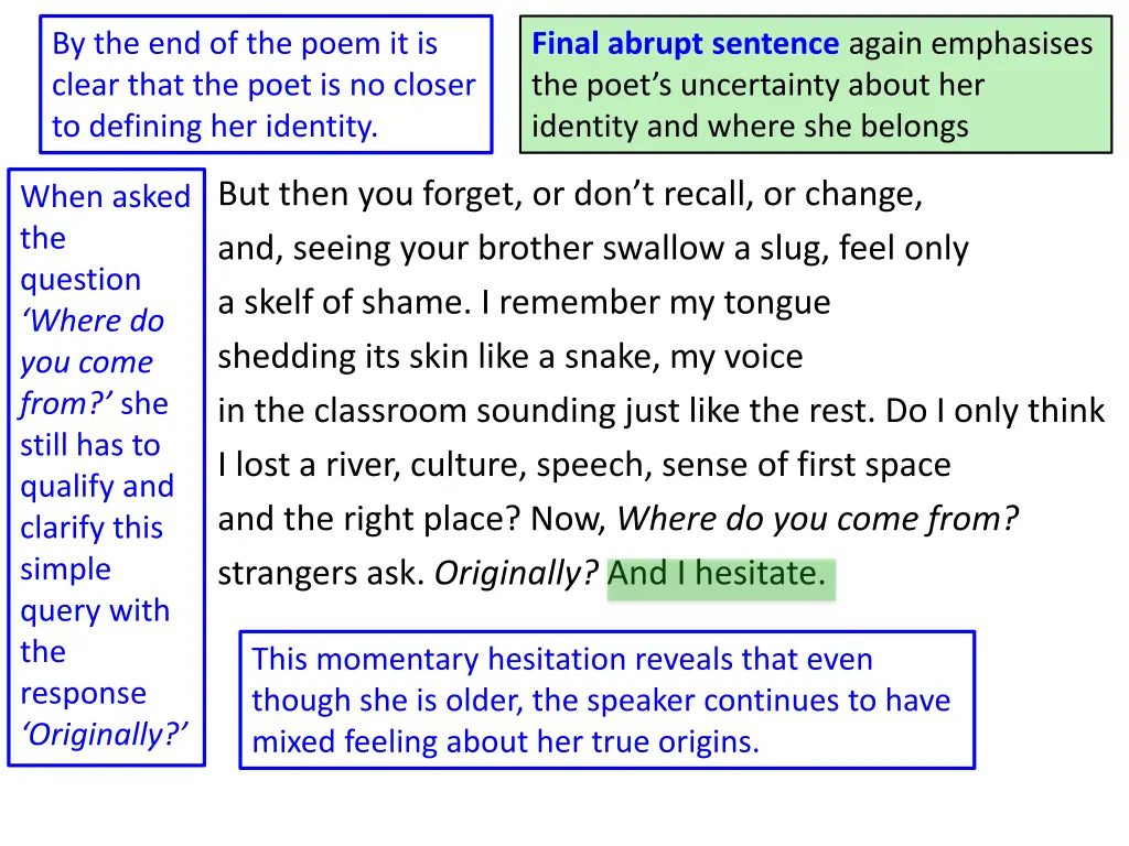 by the end of the poem it is clear that the poet