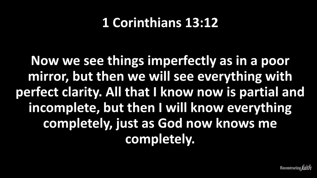 1 corinthians 13 12