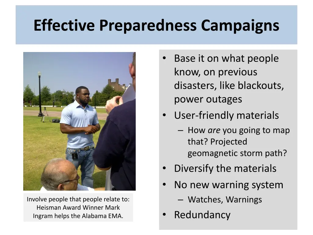 effective preparedness campaigns