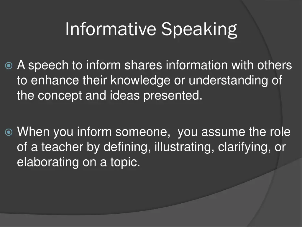 informative speaking