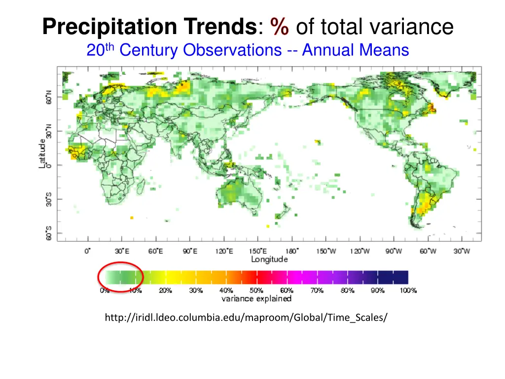precipitation trends of total variance