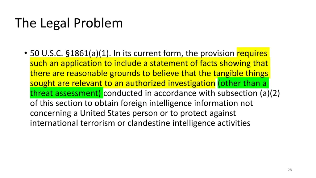 the legal problem