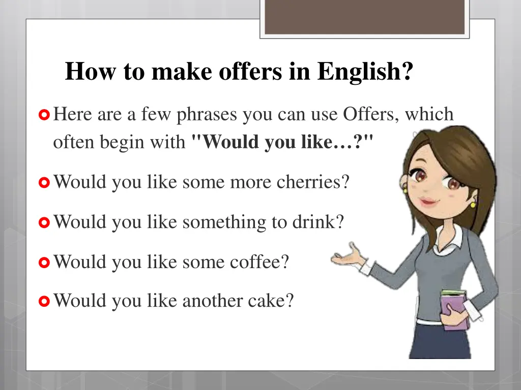 how to make offers in english
