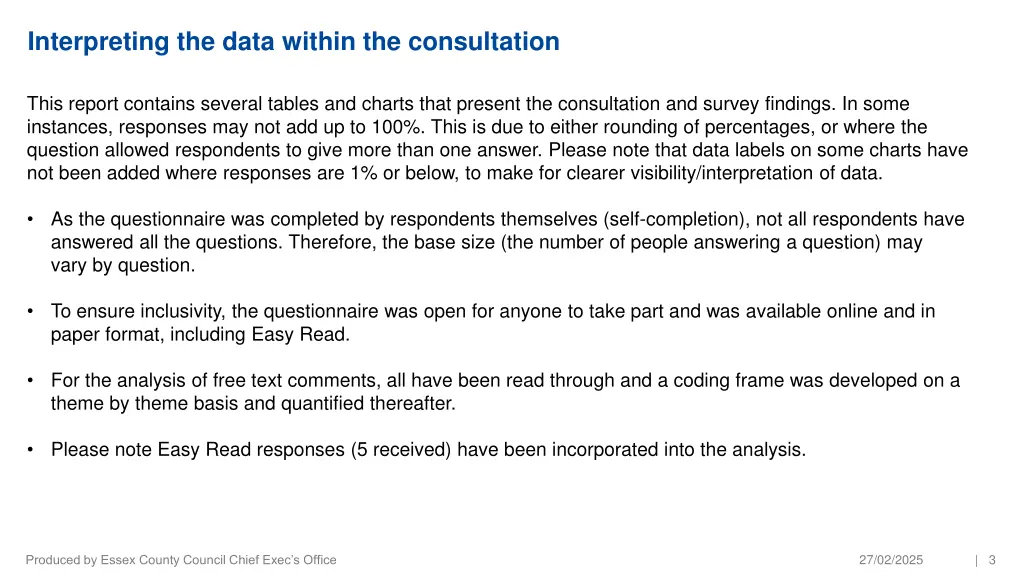 interpreting the data within the consultation