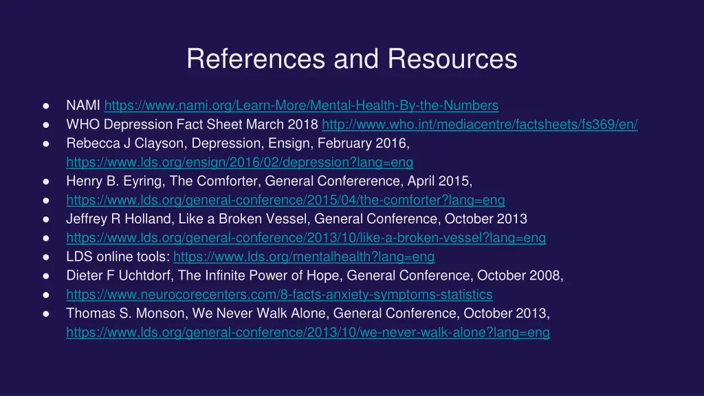 references and resources