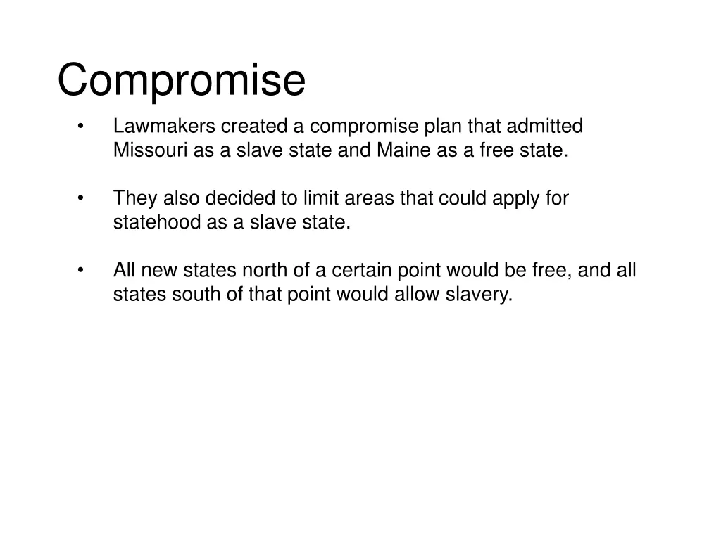 compromise lawmakers created a compromise plan