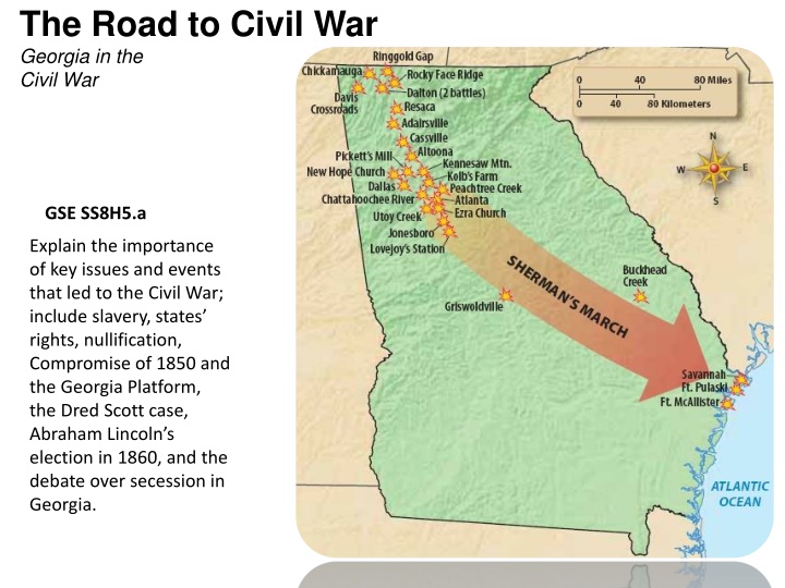 the road to civil war georgia in the civil war