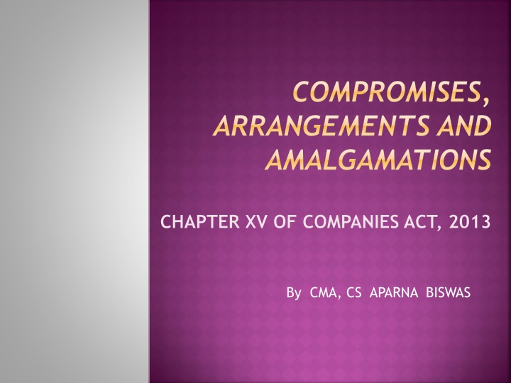 compromises arrangements and amalgamations