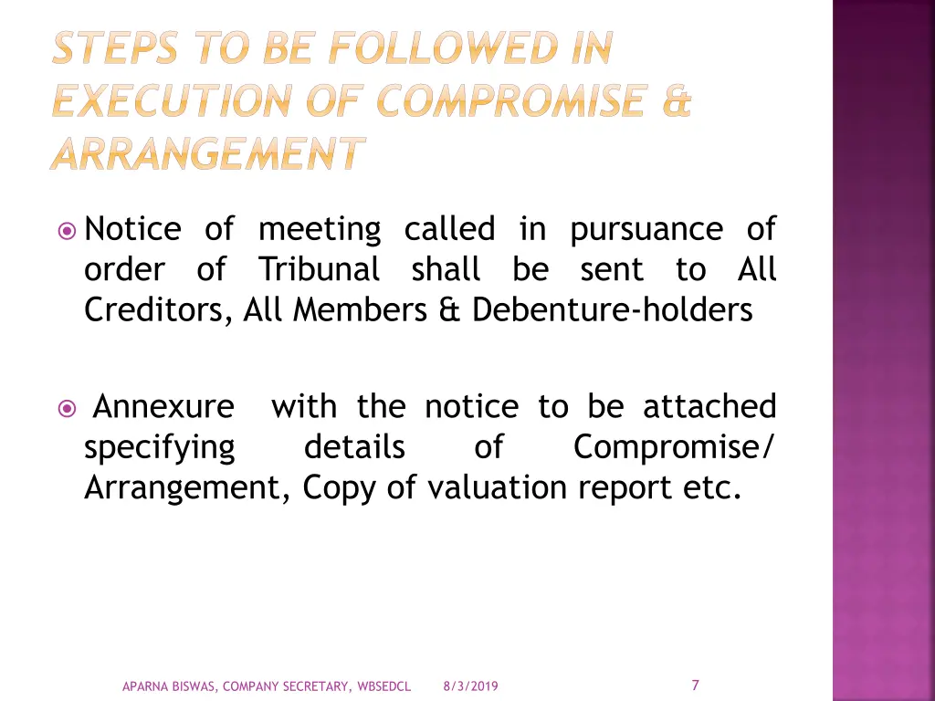 steps to be followed in execution of compromise 2