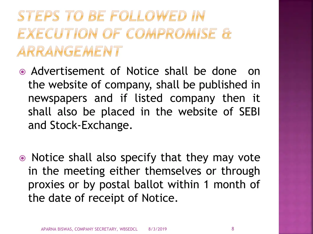 steps to be followed in execution of compromise 3