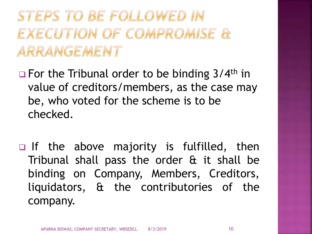 steps to be followed in execution of compromise 5