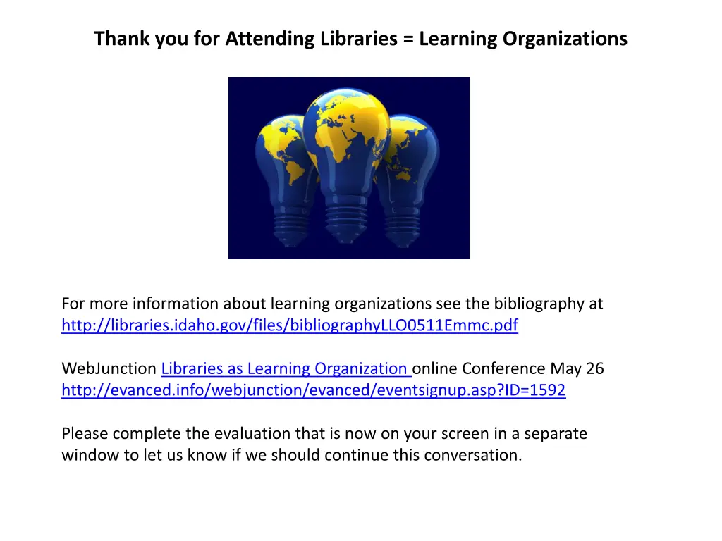 thank you for attending libraries learning