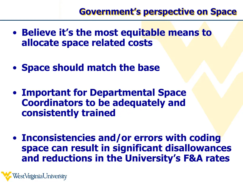 government s perspective on space