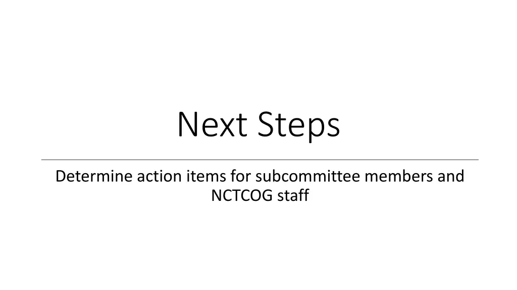 next steps