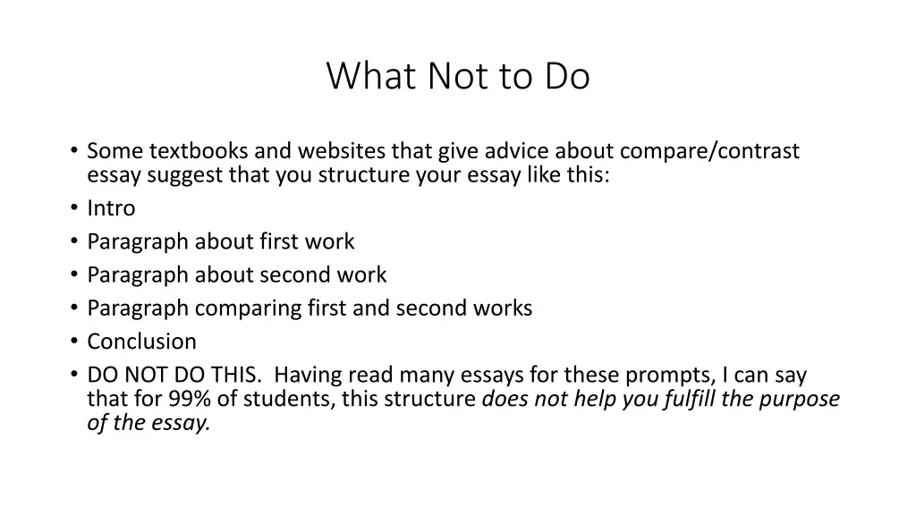 what not to do