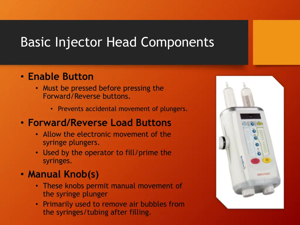 basic injector head components 1
