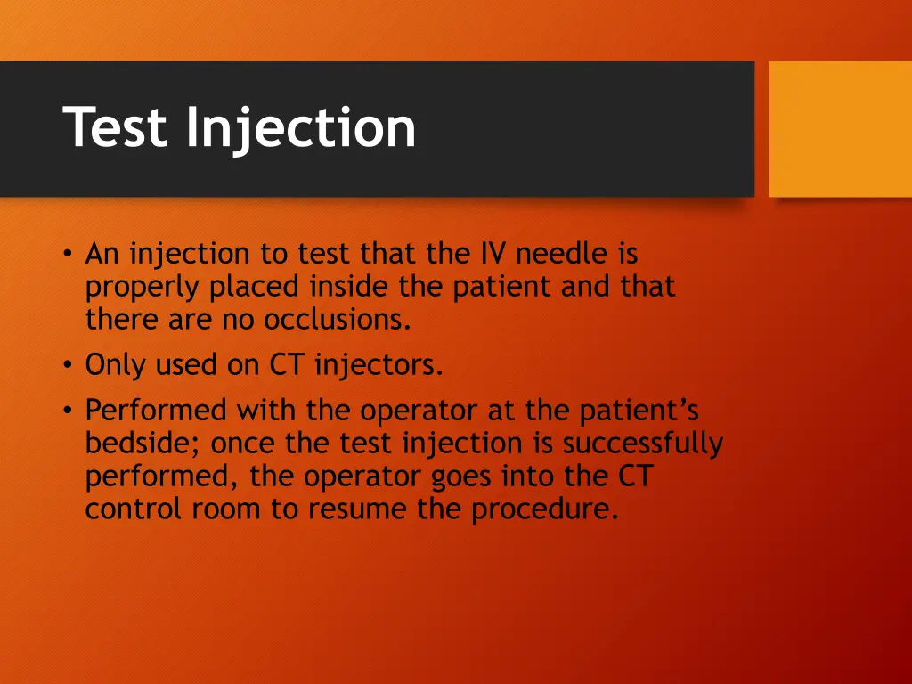 test injection