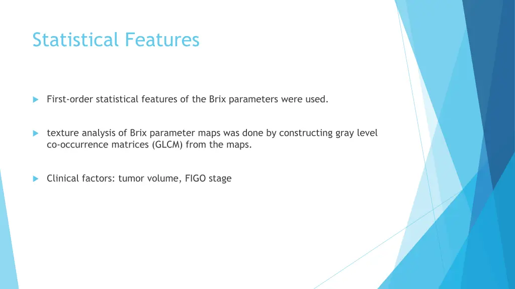 statistical features